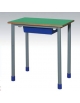 BANCO MONOPOSTO SENZA POGGIAPIEDI E CON SOTTOPIANO IN POLIPROPILENE COLORATO - STRUTTURA Ø mm.40 - CM 70X50X71H - GRANDEZZA 5