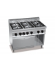 Cucina a gas 6 fuochi ALTA POTENZA con forno a gas GN 2/1 - cm 120x71,4x85/90h
