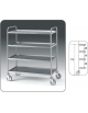 Carrello inox con N° 4 Piani stampati imbullonati da cm 80x50 - Portata Kg 120 - cm 89x59x126h
