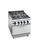 Cucina a gas 4 fuochi ALTA POTENZA con forno a gas GN 2/1 - cm 80x90x85/90h