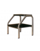 Predellino 2 gradini con piattaforma antiscivolo di colore nero.- cm 44x40x22/45h