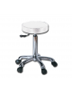Sgabello con seduta imbottita in finta pelle Ø cm 33 cm - Altezza regolabile cm 53/68 - colore bianco