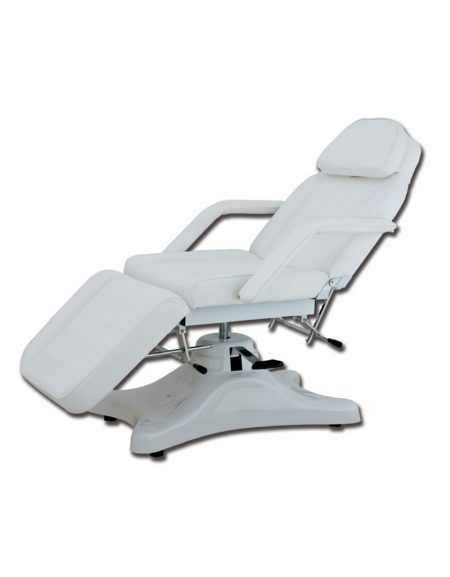 Poltrona meccanica con schienale e poggiapiedi regolabili - colore bianco - cm 186x63x56/75h Poltrona meccanica con schienale e poggiapiedi regolabili - colore bianco - cm 186x63x56/75h