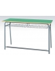 Banco biposto con poggiapiedi e sottopiano in griglia metallica - STRUTTURA Ø mm.28 - CM 120X50X82H - GRANDEZZA 7