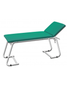 Lettino da visita medica con telaio in acciaio bianco - colore verde - cm 180x61x75h