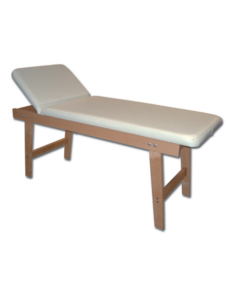 Lettino visita in legno - faggio - colore crema - cm 190x70x70h