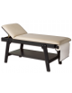 Lettino visita in legno wengè - colore crema - cm 190x75x70h -  ideale per fisioterapia, cardiologia e centri benessere
