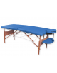 Lettino da massaggio in legno pieghevole a 2 sezioni - colore blu - cm 185x70x62/87h
