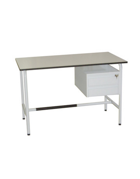 Scrivania con 2 cassetti laterali di cui il primo con chiave e struttura tubolare in metallo smaltato - cm 120x70x78h