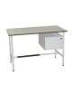 Scrivania con 2 cassetti laterali di cui il primo con chiave e struttura tubolare in metallo smaltato - cm 120x70x78h