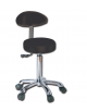 Sgabello con schienale - imbottito in finta pelle Ø cm 33 cm - Altezza regolabile cm 53/68 - colore nero