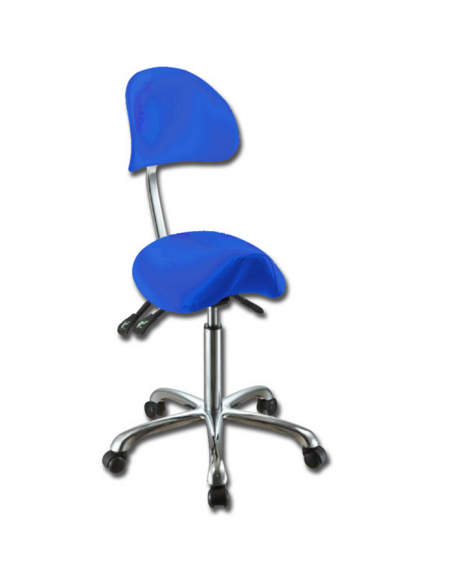 Sgabello ergonomico con schienale - seduta a sella e regolazione dell’altezza cm 62/78- colore nero