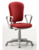 Sedia imbottita - con braccioli - con base rotante - tessuto - rosso - cm 60X47X46/59h