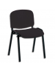 Sedia imbottita con telaio e 4 gambe verniciati - similpelle nero - cm 53x43x45h