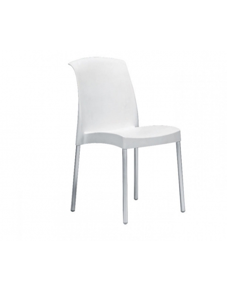 Sedia in polipropilene e gambe in alluminio colore Bianca - cm 49x47x85h 
