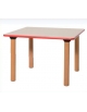 TAVOLINO QUADRATO MONOPOSTO PER SCUOLA MATERNA - GAMBE IN FAGGIO - CM 65X65X52H