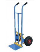 Carrello portacasse con scaricafacile - 2 ruote pneumatiche - cerchio in acciaio Ø cm 26 - cm 51x53x125h