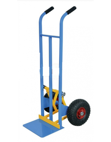 Carrello portacasse con scaricafacile - 2 ruote pneumatiche - cerchio in acciaio Ø cm 26 - cm 51x53x125h