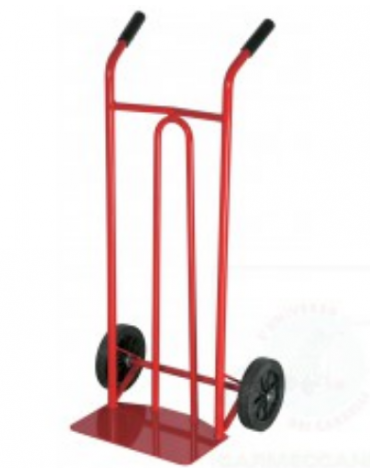 Carrello portasacchi leggero spalla a curva - 2 ruote gommate Ø cm 20 - cm 50x48x110h - Pala di carico cm 40x25