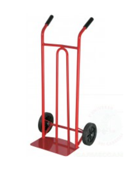 Carrello portasacchi leggero spalla a curva - 2 ruote gommate Ø cm 20 - cm 50x48x110h - Pala di carico cm 40x25