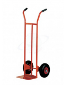 Portasacchi spalla curva - 2 ruote pneumatiche Ø cm 30 - cm 49x60x125h - pala di carico cm 32x20