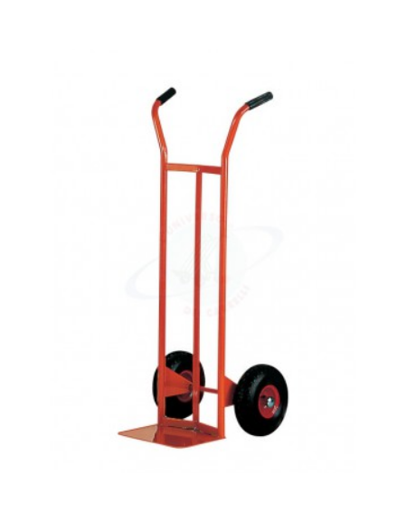 Portasacchi spalla curva - 2 ruote pneumatiche Ø cm 30 - cm 49x60x125h - pala di carico cm 32x20