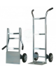 Carrello pieghevole zincato - 2 ruote in gomma piena Ø CM 20 - cm 49X50x124h - Pala di carico cm 32x20