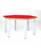 TAVOLINO ESAGONALE CON GAMBE IN ACCIAIO COLORE GRIGIO - GRANDEZZA 2 PER SCUOLA MATERNA - CM L.55X52H