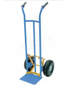 Portacasse con scaricafacile - 2 ruote pneumatiche cerchio acciaio Ø cm 26 - cm 51x53x125h