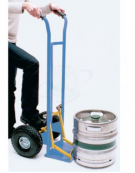 Portacasse con scaricafacile - 2 ruote pneumatiche cerchio acciaio Ø cm 26 - cm 51x53x125h