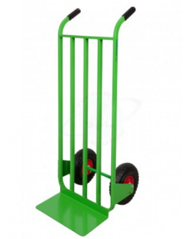 Portacasse spalla larga - 2 ruote pneumatiche cerchio acciaio Ø cm 26 - cm 50x52X125h - pala di carico  cm 42x22