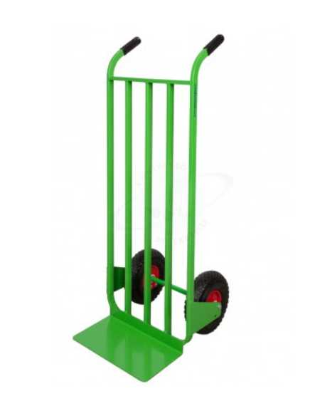 Portacasse spalla larga - 2 ruote pneumatiche cerchio acciaio Ø cm 26 - cm 50x52X125h - pala di carico  cm 42x22