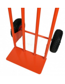 Porta Casse piastra larga - 2 ruote gomma piena Ø cm 20 cm 50x40x110h - Pala di carico cm 40x16