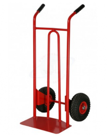 Portasacchi spalla curva - 2 ruote pneumatiche cerchio nylon Ø cm 26 - cm 48x48x108h - Pala di carico cm 40x25