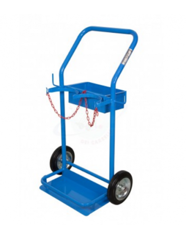 Portabombole biposto con cassetta lt.14 per bombole Ø cm 17 - cm 59x44,5x97h - Pala di carico cm 43x20
