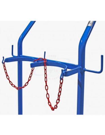 Portabombole biposto lt.14 - per bombole Øcm 170 - 2 ruote gomma piena Ø cm 20 - cm 59x44,5x97h