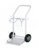 Portabombole ospedaliero biposto bianco - lt.14 - per bombole Ø cm 160 - 2 ruote gomma piena Ø cm 20 - cm 60x46x96h