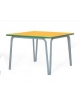 TAVOLINO QUADRATO DOPPIA GAMBA PER SCUOLA MATERNA - CM 80X80X52H