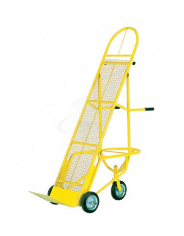 "Bicicletta" portacasse con altezza regolabile con rete di appoggio e ruote elastic - 3 ruote - cm 120x62x170h