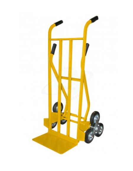 Carrello per trasporto su scala con doppia impugnatura 6 ruote gomma industraile su stella rotante Ø cm15 - cm 63x51x126h