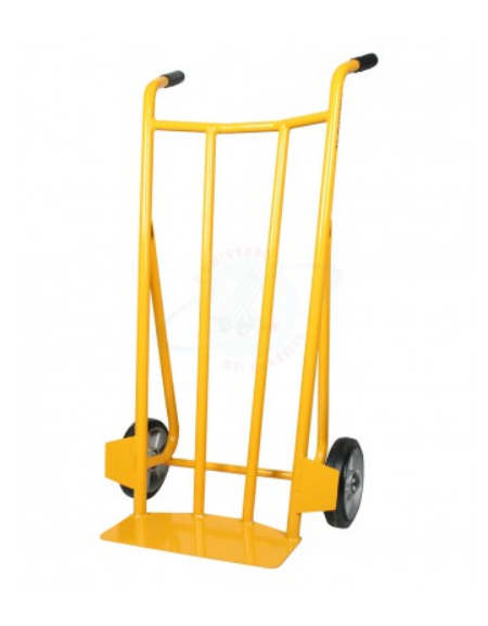 Carrello per corriere spalla curva - 2 ruote elastic con cuscinetto a sfera tipo traspallet Ø cm 20 - cm 59x38x110h