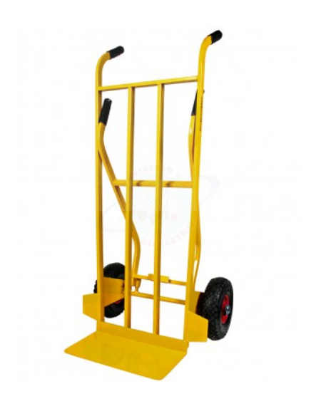 Carrello per corriere  a doppia impugnatura 2 ruote pneumatiche cerchio acciaio Ø cm 26 - cm 63x58x126h