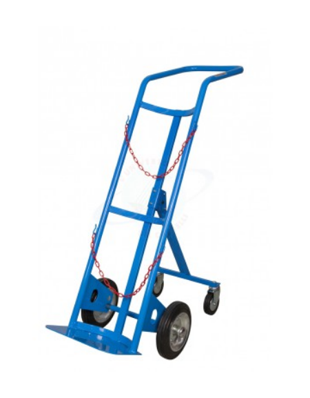 Carrello portabombole monoposto lt.40/50 trasformabile 2 ruote in gomma piena Ø cm 20 - cm 44x44x125h