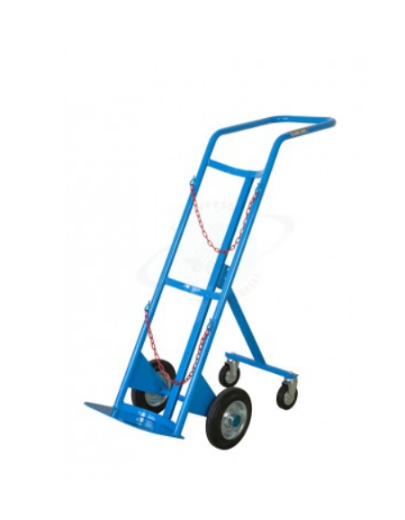 Carrello portabombole monoposto lt.40/50 trasformabile ruote con freno 2 ruote in gomma piena Ø cm 20 - cm 44x44x125h