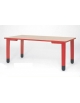 TAVOLINO RETTANGOLARE PER SCUOLA MATERNA - GAMBE IN POLIPROPILENE COLORATO - CM 130X65X52H