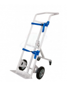 Portabombole monoposto per ambienti sanitari - 2 ruote gomma grigia Ø cm 20 e 2 ruote su snodo Ø cm 10 - cm 44x44x125h