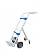 Portabombole per ambienti sanitari - ruote con freno - 2 ruote gomma grigia Ø cm 20 e 2 ruote su snodo Ø cm 10 - cm 44x44x125h