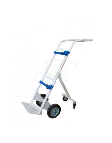 Portabombole per ambienti sanitari - ruote con freno - 2 ruote gomma grigia Ø cm 20 e 2 ruote su snodo Ø cm 10 - cm 44x44x125h