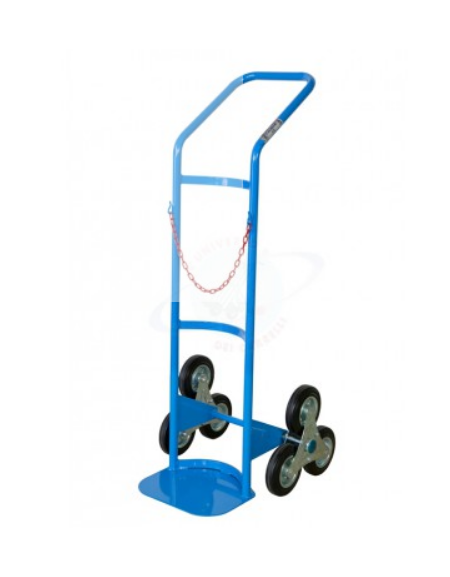 Portabombola monoposto per trasporto su scale 6 ruote su stelle rotanti Ø cm 15 - cm 52x47x120h