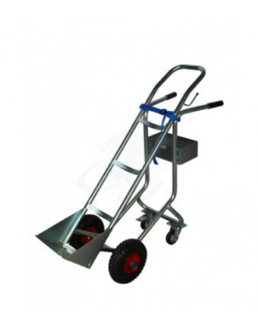 Carrello porta bombola 40lt - 50 lt su 4 ruote ruote pneumatica - diam. cm  26 Pala di carico cm 32x22